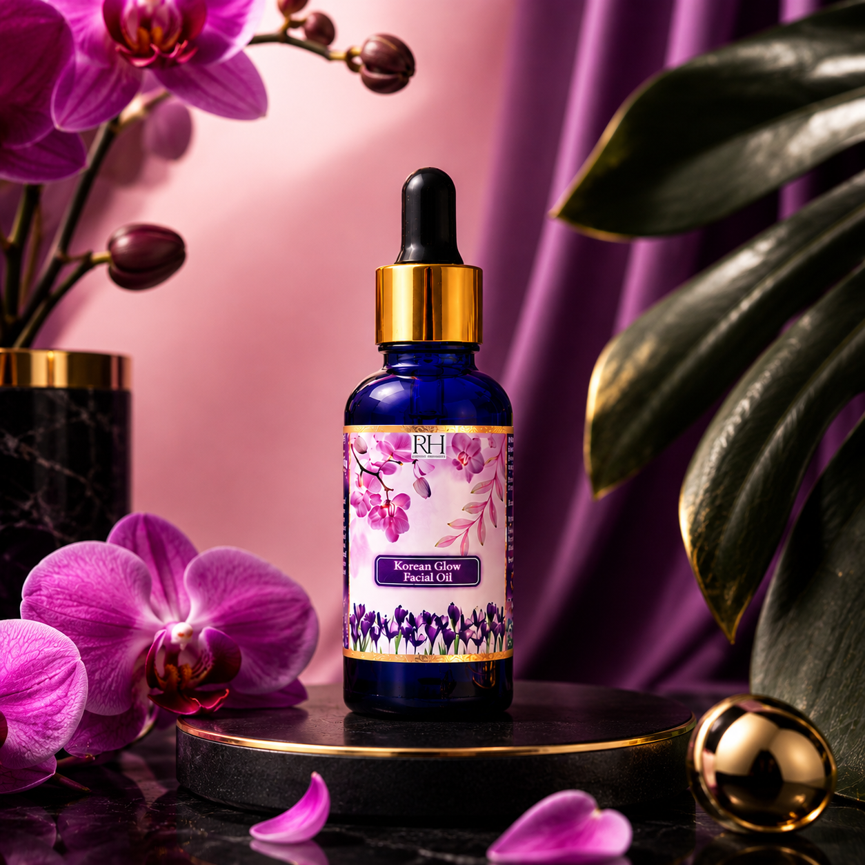 Korean Glow Facial Oil — luxury serum with orchid botanicals